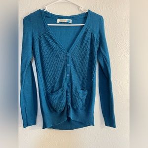 Sparrow Anthropologie blue knitted cardigan